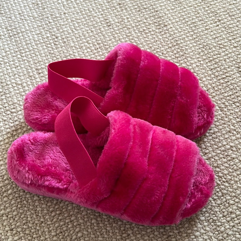 Fluff yeah inspired boutique slippers hot pink 9